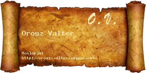 Orosz Valter névjegykártya